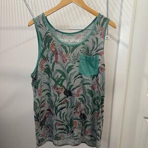 Mossimo Supply Co Men’s Large Tropical Toucan Tank Top w/Pocket